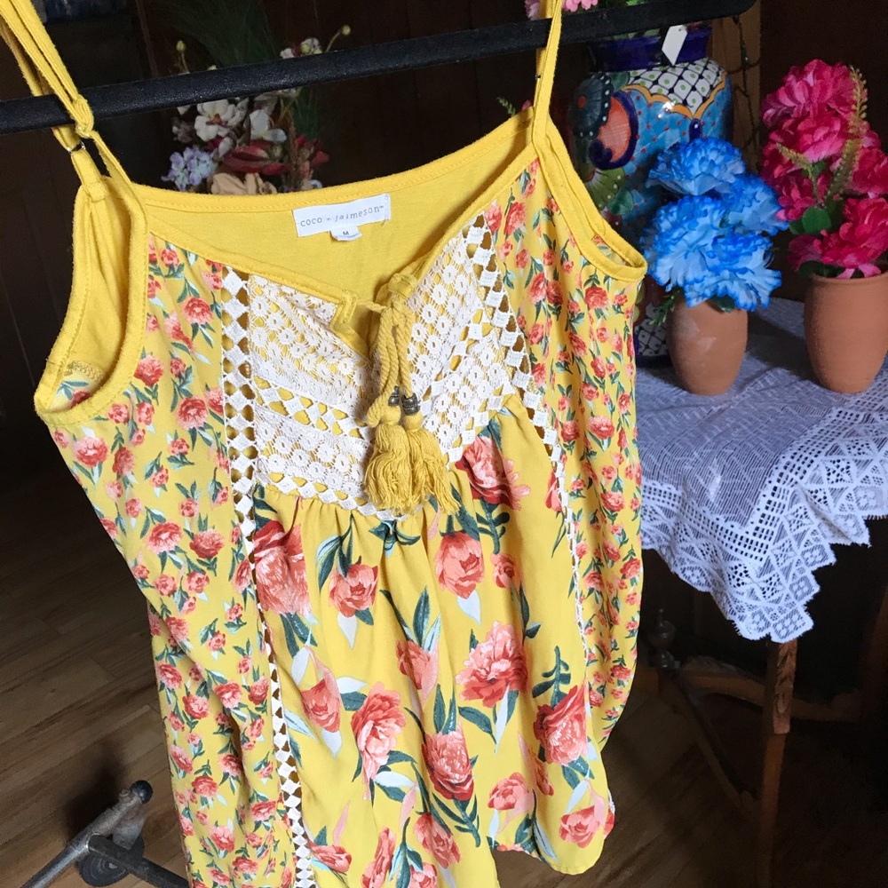 Yellow floral blouse